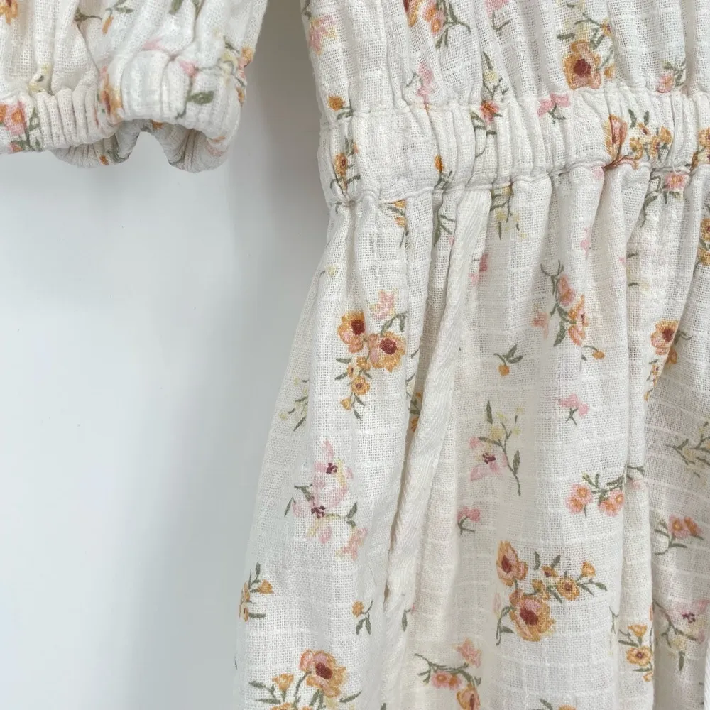 Mary Lawless Lee X Splendid Womens Puff Sleeve Elastic Waist Zip Front Romper XS - Image 13