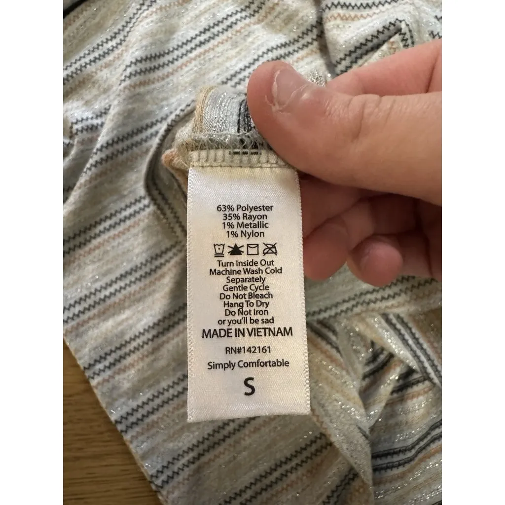 LuLaRoe Women Tunic Top Size Small Short Sleeve Hi Low Metallic‎ Casual Relaxed - Image 6