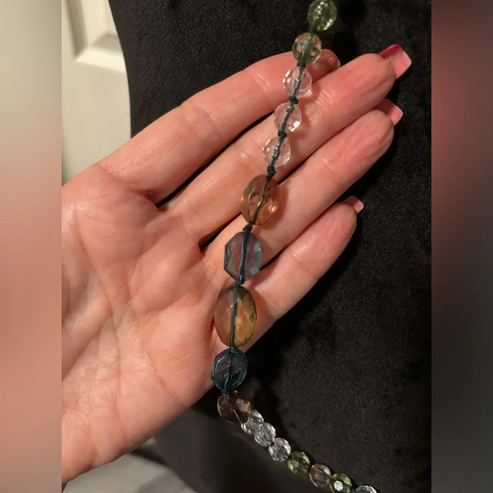 American Eagle Long Acrylic Beaded Necklace - Image 5