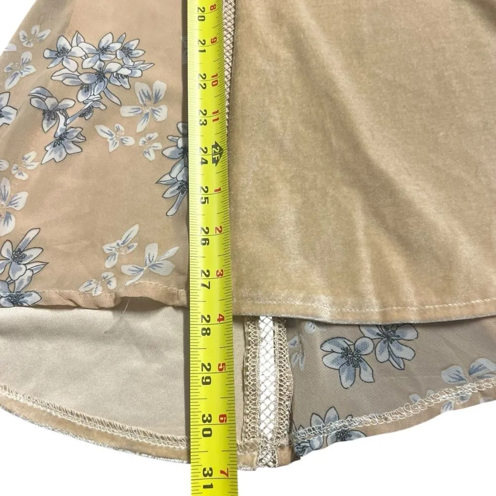 POL Womens Velvet Floral Whimsigoth Top Size S Boho 70s Retro Fairy Hippie - Image 6