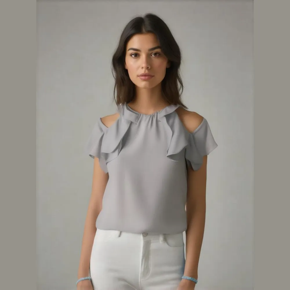 Belle & Sky Light Blue Blouse XS - Image 7