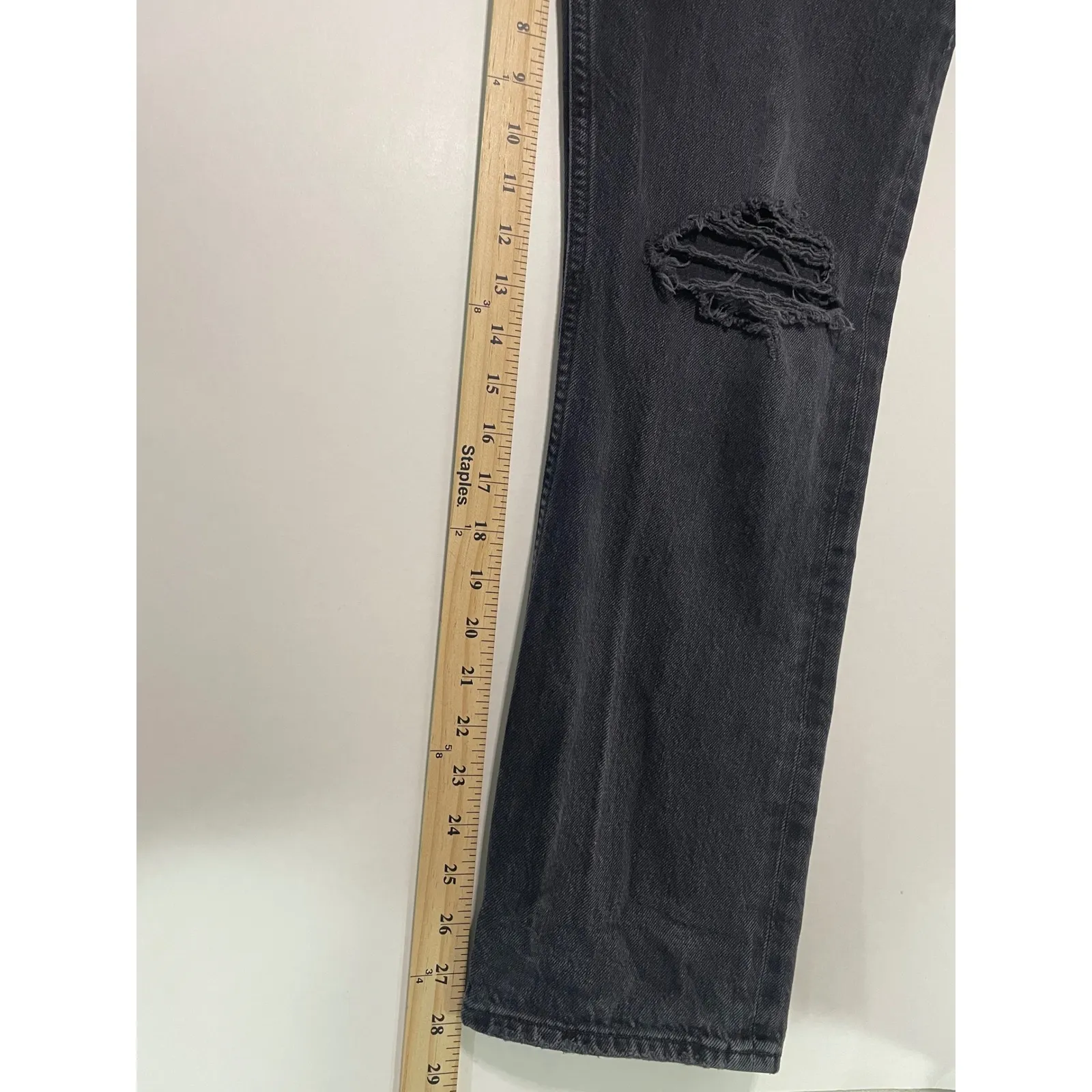 AGOLDE 90s Pinch High Rise Straight Leg Jeans Distressed Size 27 - Image 10