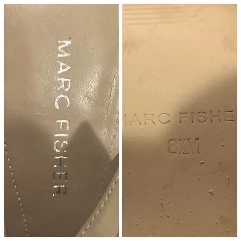 Marc Fisher Women's Tan Suede Buckle Heeled Open Toe Ankle Shootie Size 8.5M - Image 8