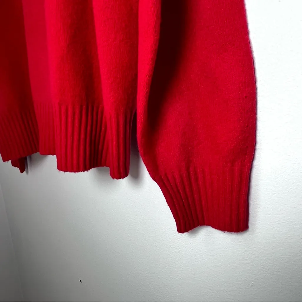 Eddie Bauer Alpine Route Essential Red Sweater 1/4 Zip Mock Neck Size Large - Image 2