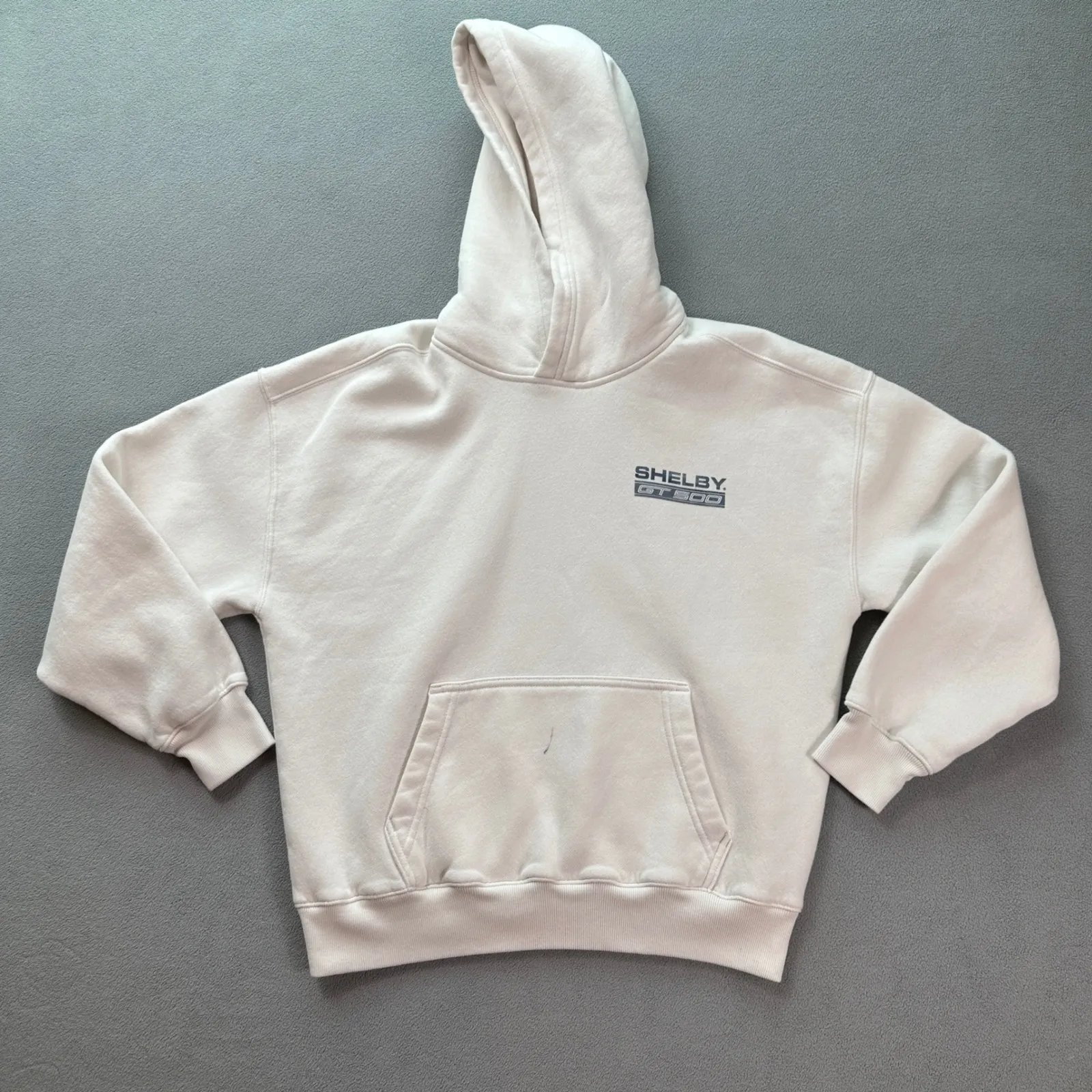 Hollister Shelby GT 500 Ford Hoodie Women's XS Cream Boxy Fit Cotton Blend Car - Image 2