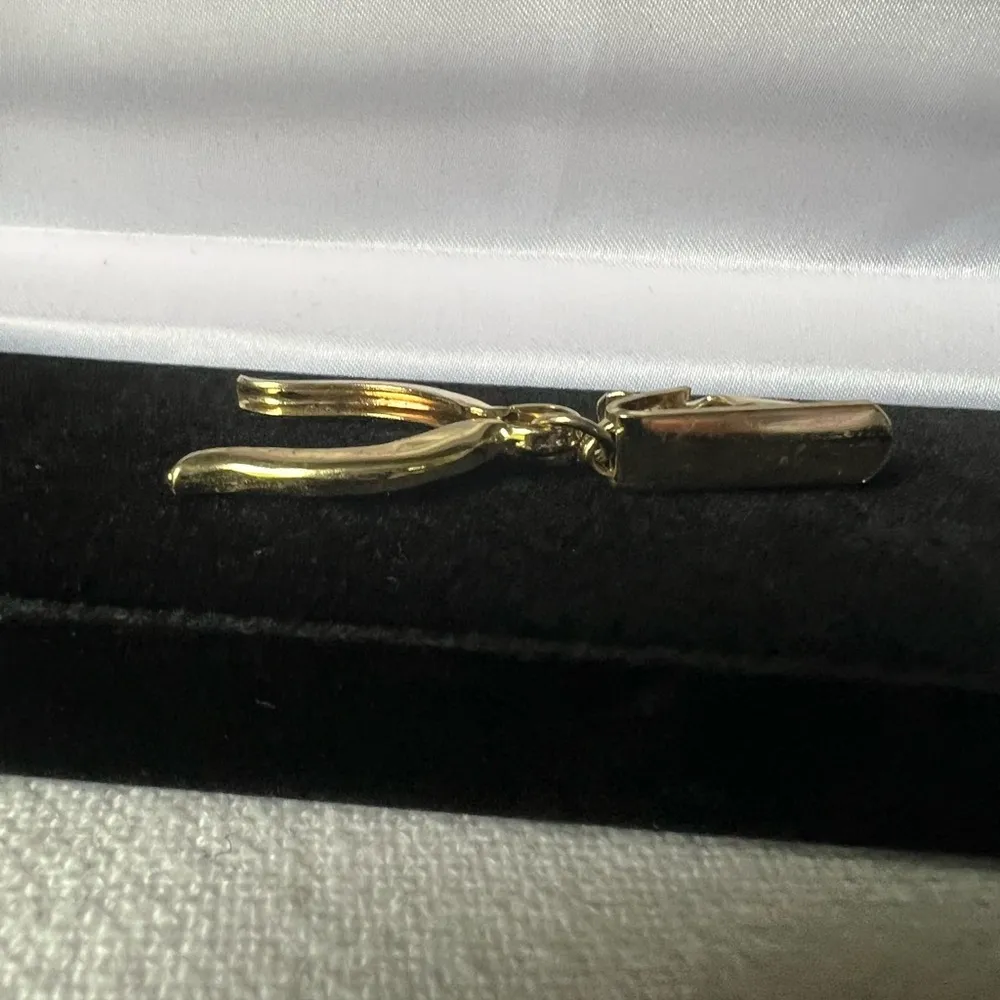 Gold tone wishbone with alligator clip - Image 5