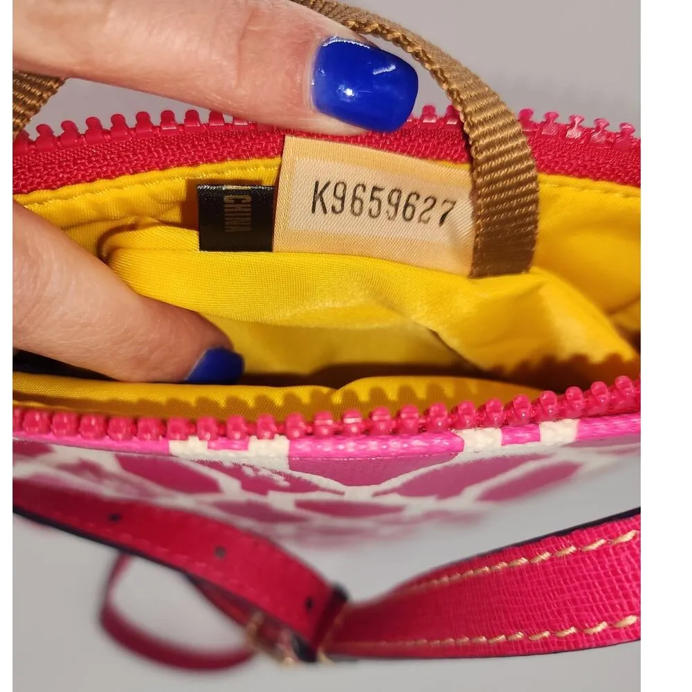 Dooney & Bourke Pink & White Geo Print Canvas Crossbody - Image 15