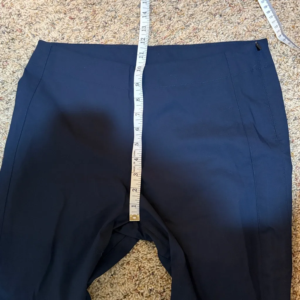 Kit and Ace Navy Blue Slim Tapered Straight Leg Side Zip Trousers Work Pants 10 - Image 13