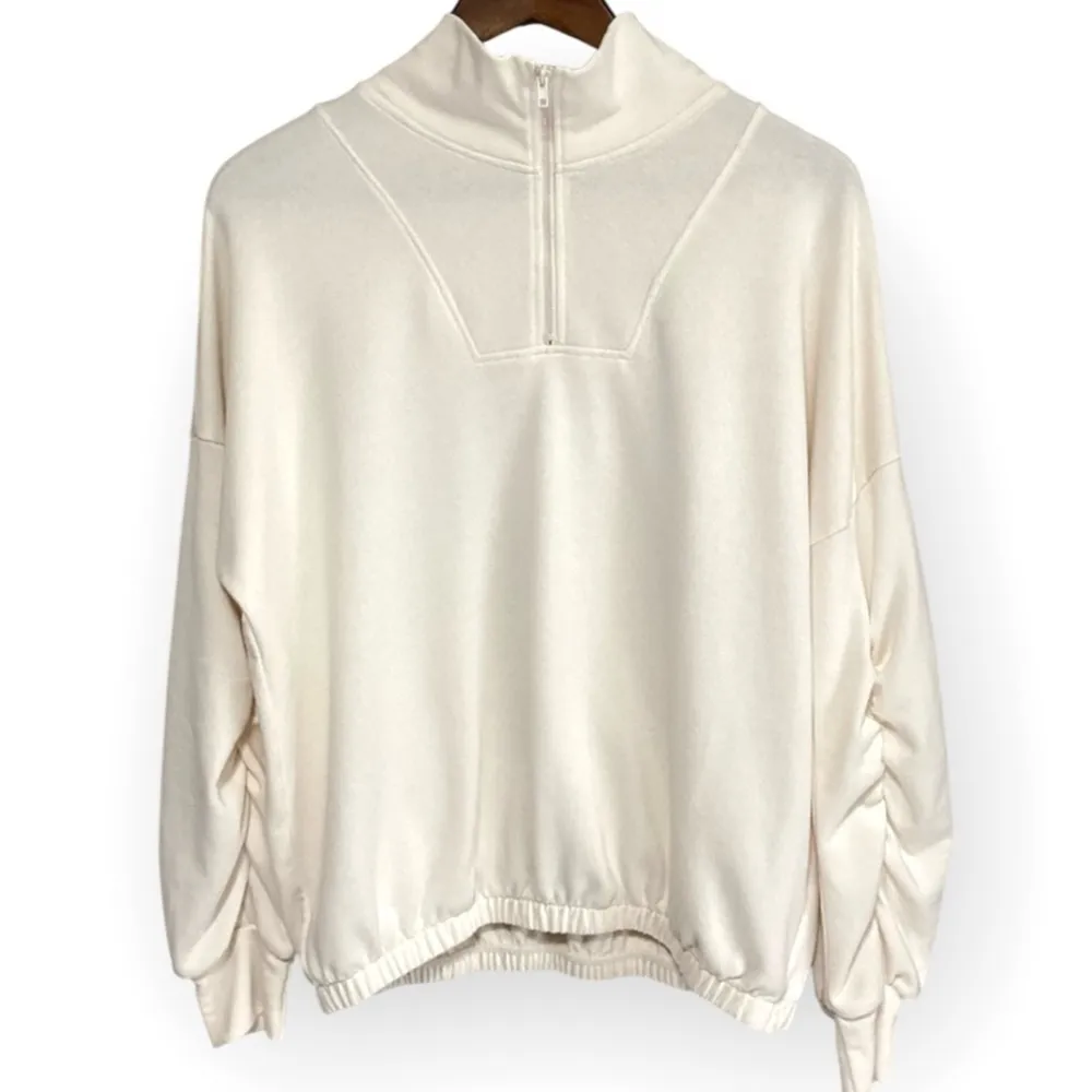 Culture Code Cream 1/4 Zip Pullover Sweater Size Large Cozy Neutral Lightweight Tan - Image 2