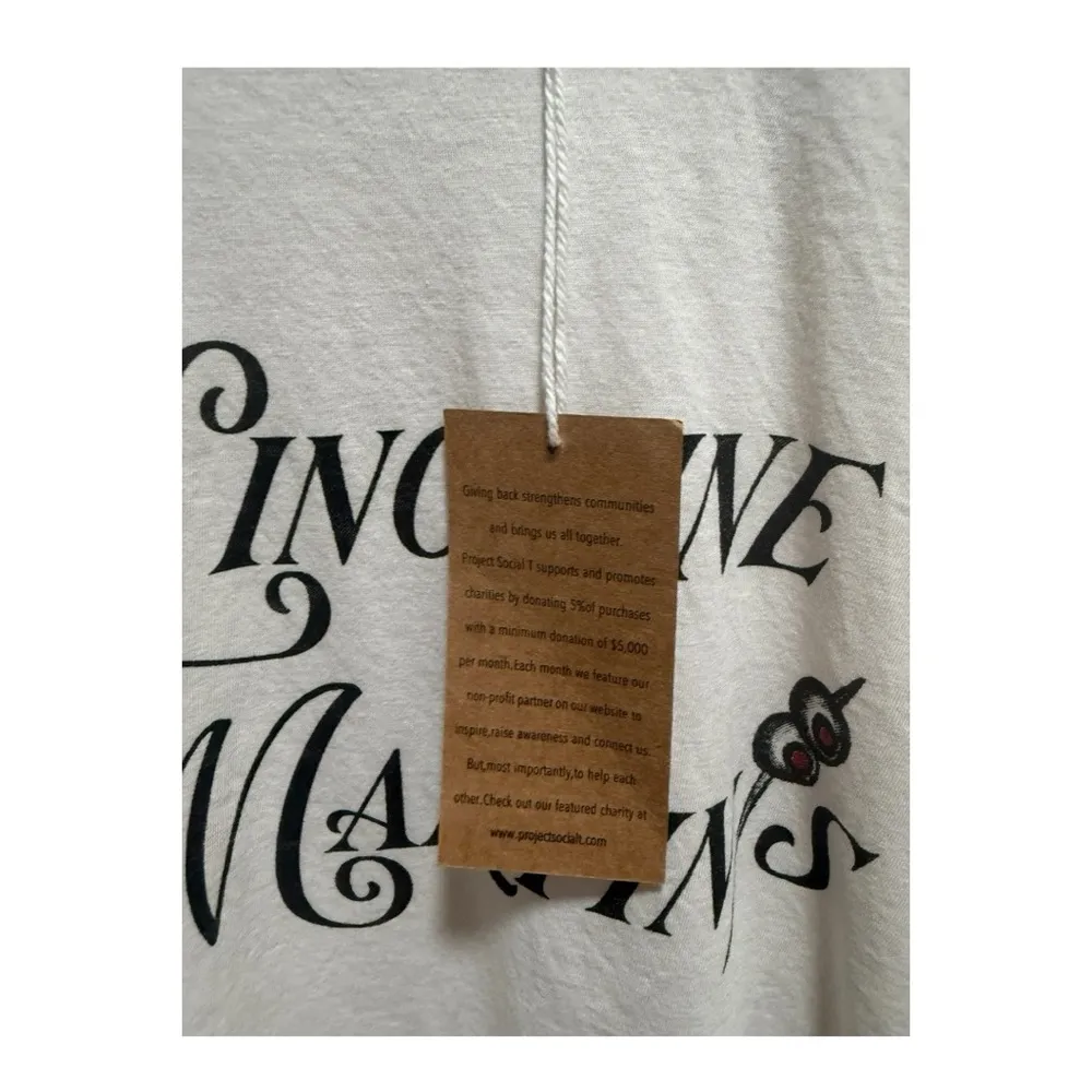 Project Social T Linguini & Martinis Graphic Tee in Vintage White Large/XL NWT - Image 6