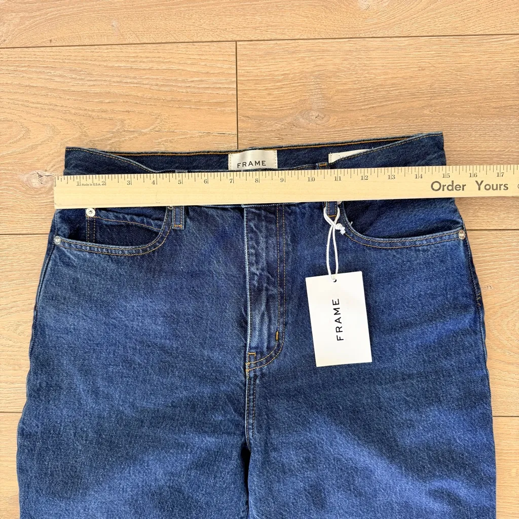 Frame NEW with Tags Le Jane Ankle High Waist Ankle Straight Leg Dark Blue Jeans - Image 13