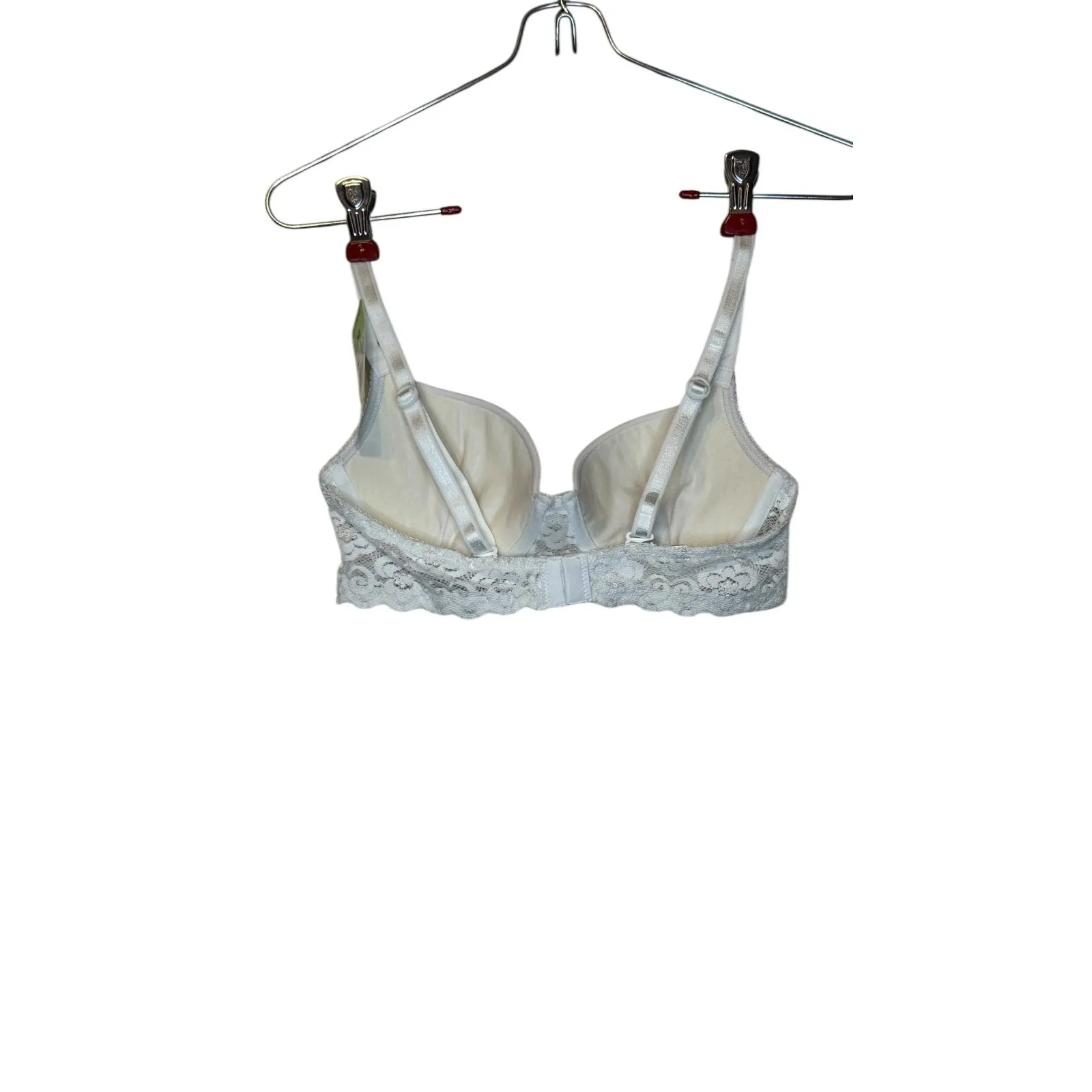 Lily of France Women Bra Lace Push Up Underwire Microfiber 2179541 White 34B NWT - Image 7