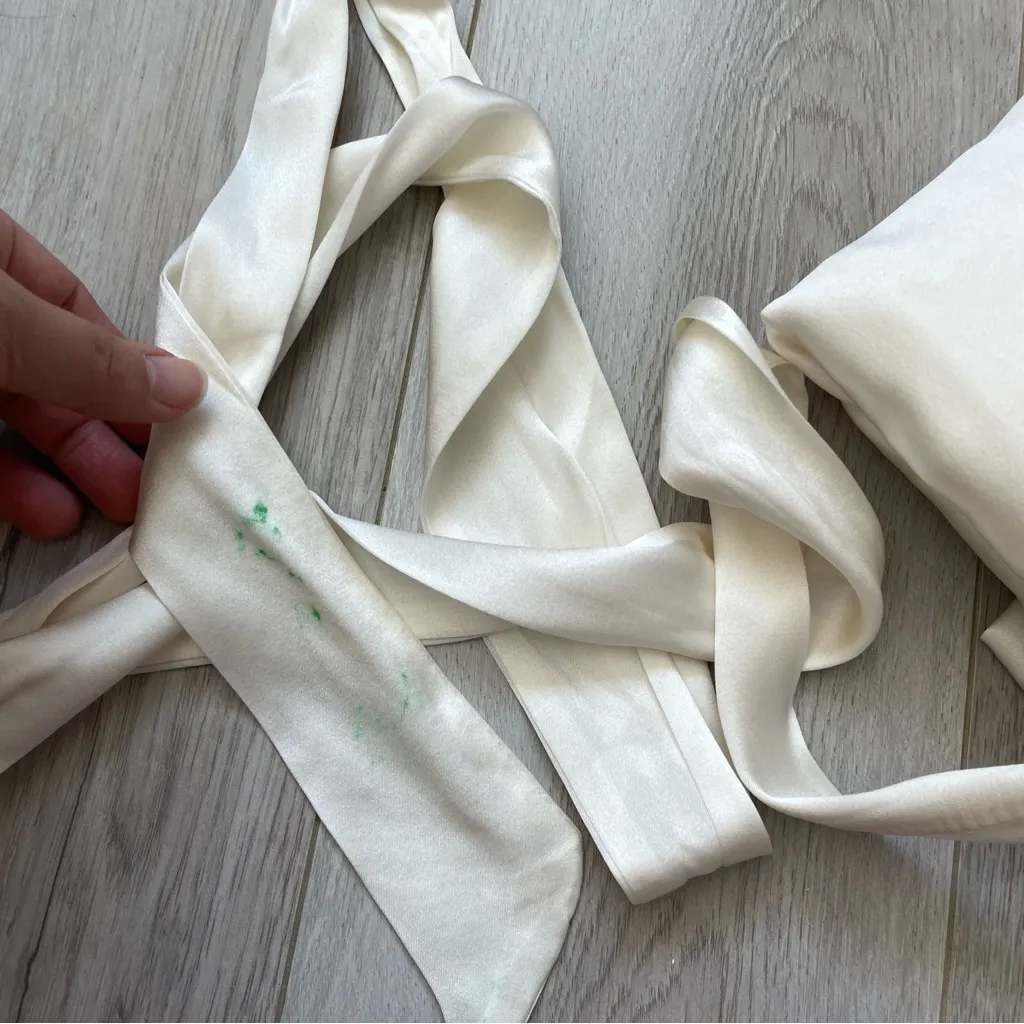 Skims Silk Robe mrs embroidery pocket womens Cream size 2x/3x bride bachelorette - Image 8