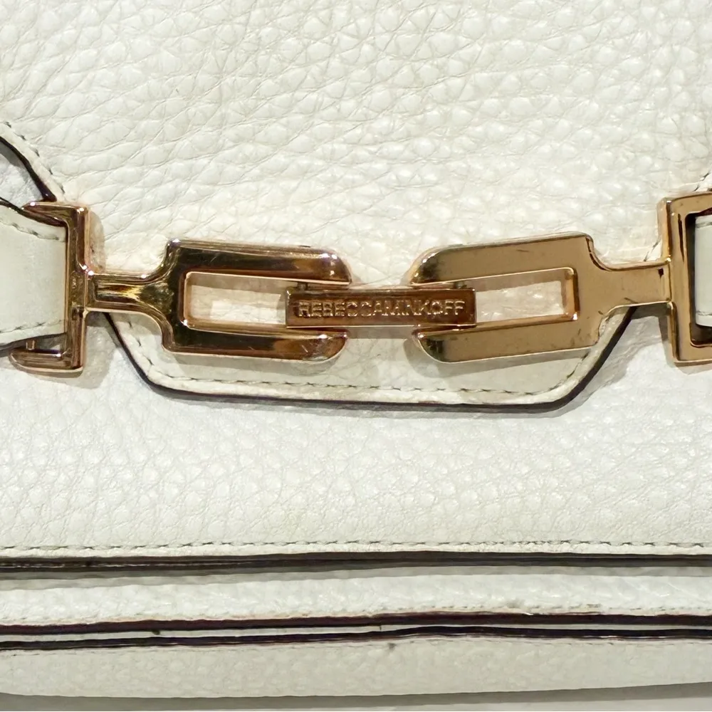 Rebecca Minkoff Carson White Pebbled Leather Gold Hardware Shoulder Bag - Image 2