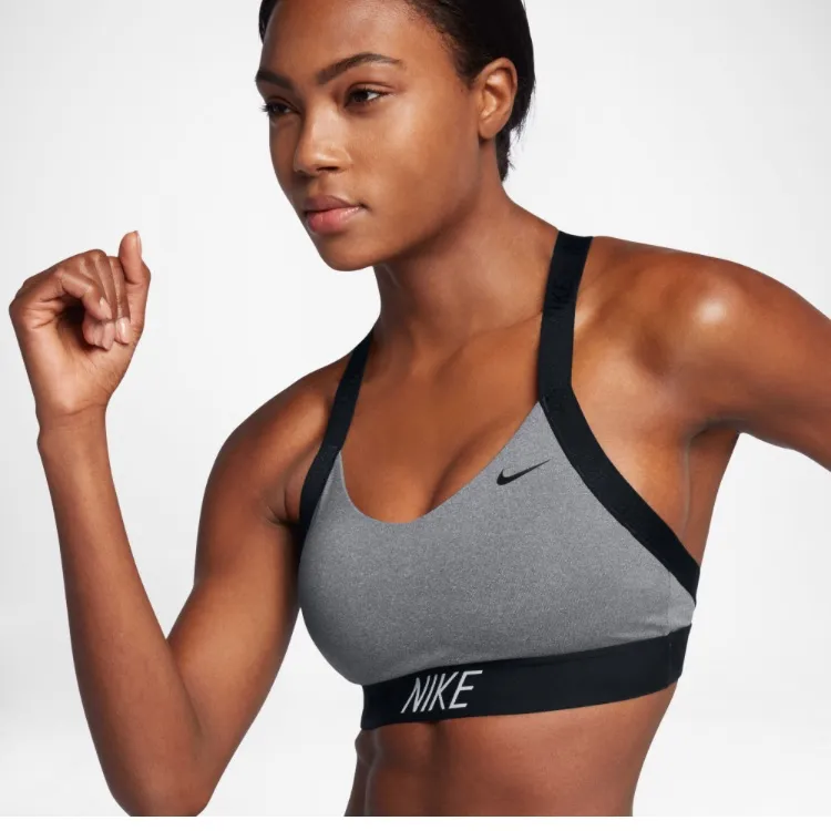 Nike Gray & Black Pro Indy Logo Bra - Image 4