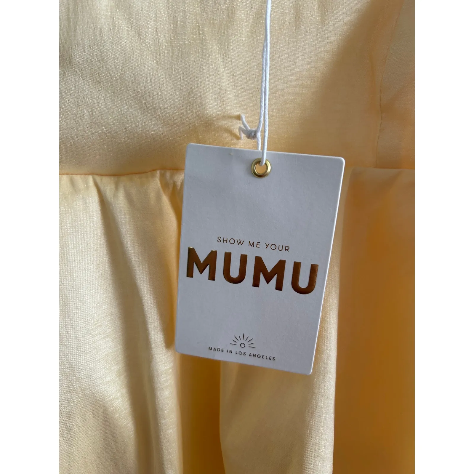 Show Me Your Mumu Meet Cute Dress in Pale Yellow Taffeta M NWT - Image 8