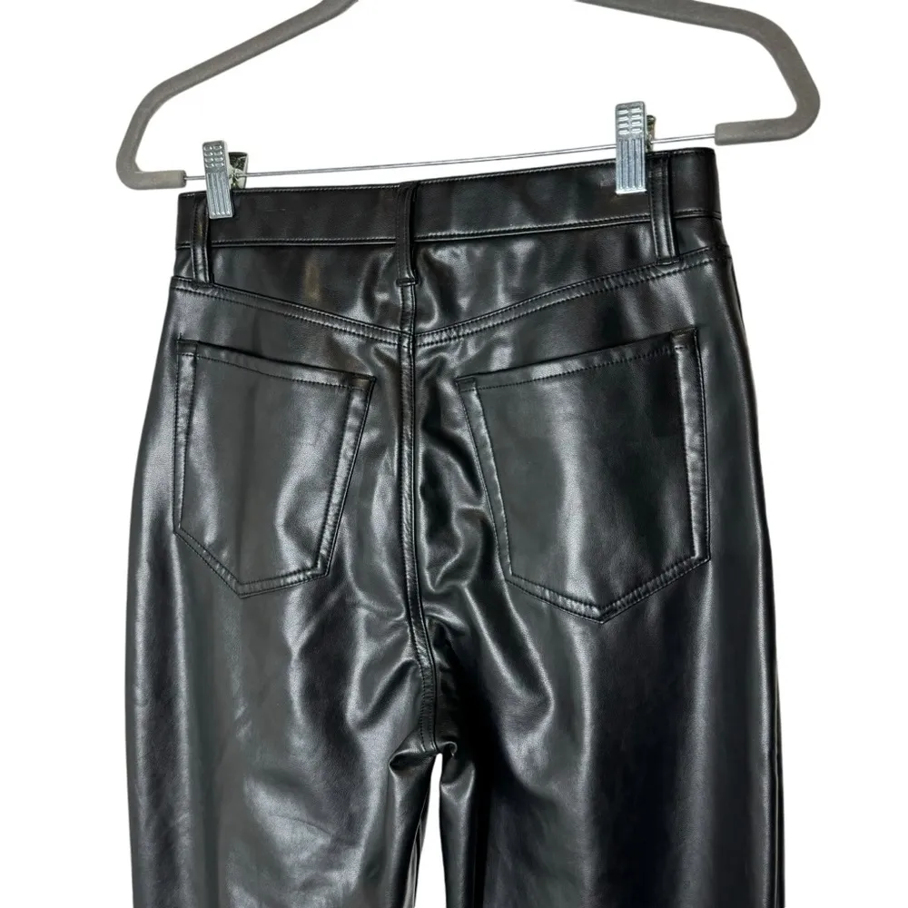 Abercrombie & Fitch Vegan Leather Ankle Straight Pant Ultra High Rise 28 6 Long - Image 4