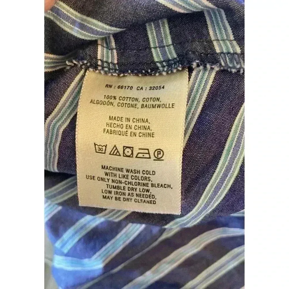 Holding Horses Anthropologie Blue Stripe Handkerchief Dress Size XS/S‎ Tie Back - Image 6