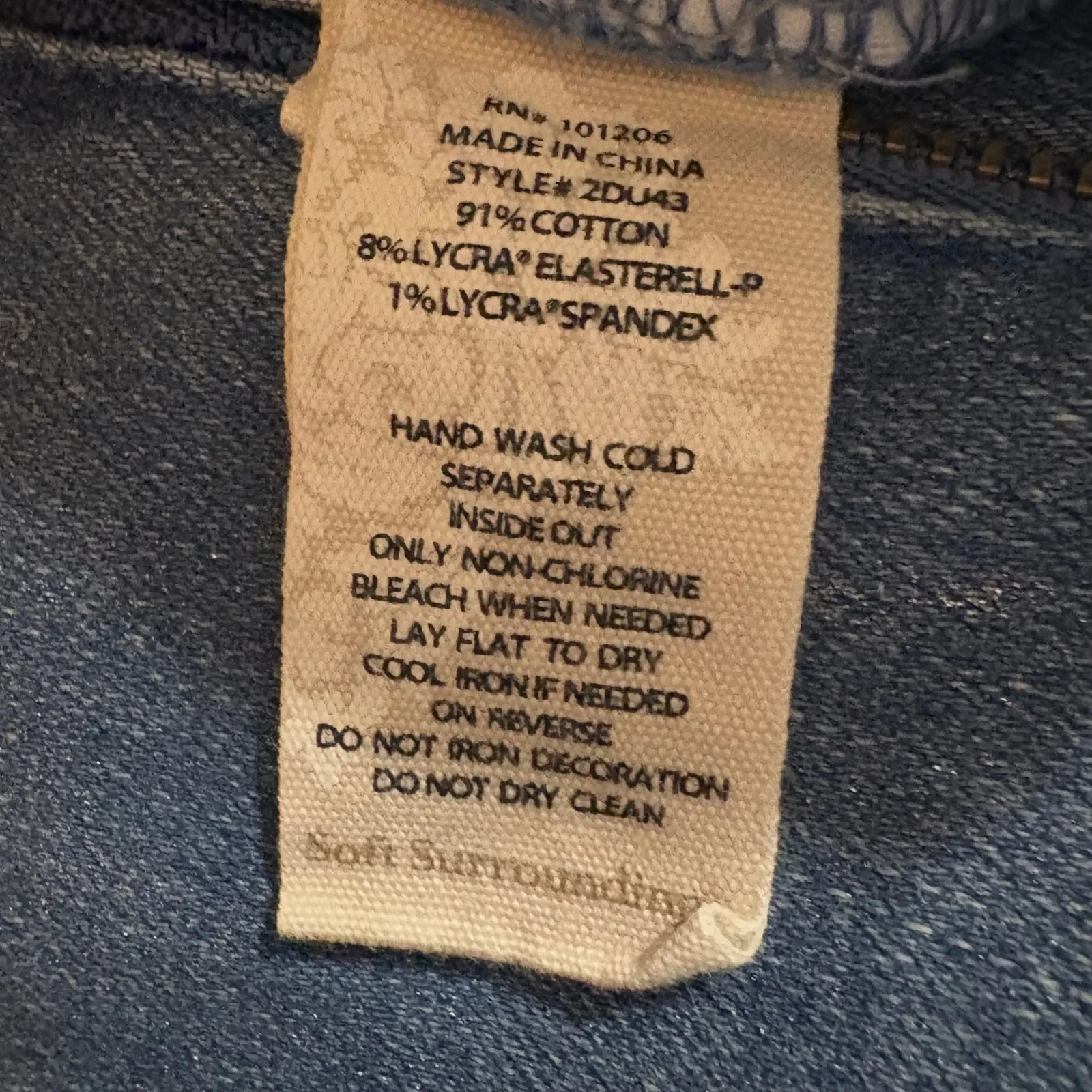 Soft‎ Surroundings Blue Metallic Wash Denim Jeans Womens Size 16 - Image 9