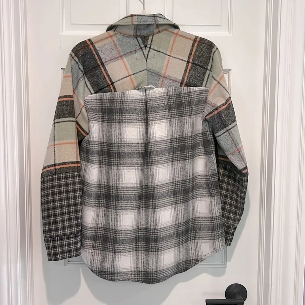 Rails Ridley Patchwork Flannel Shirt Jacket Mint Mixed Plaid Small Shacket - Image 5