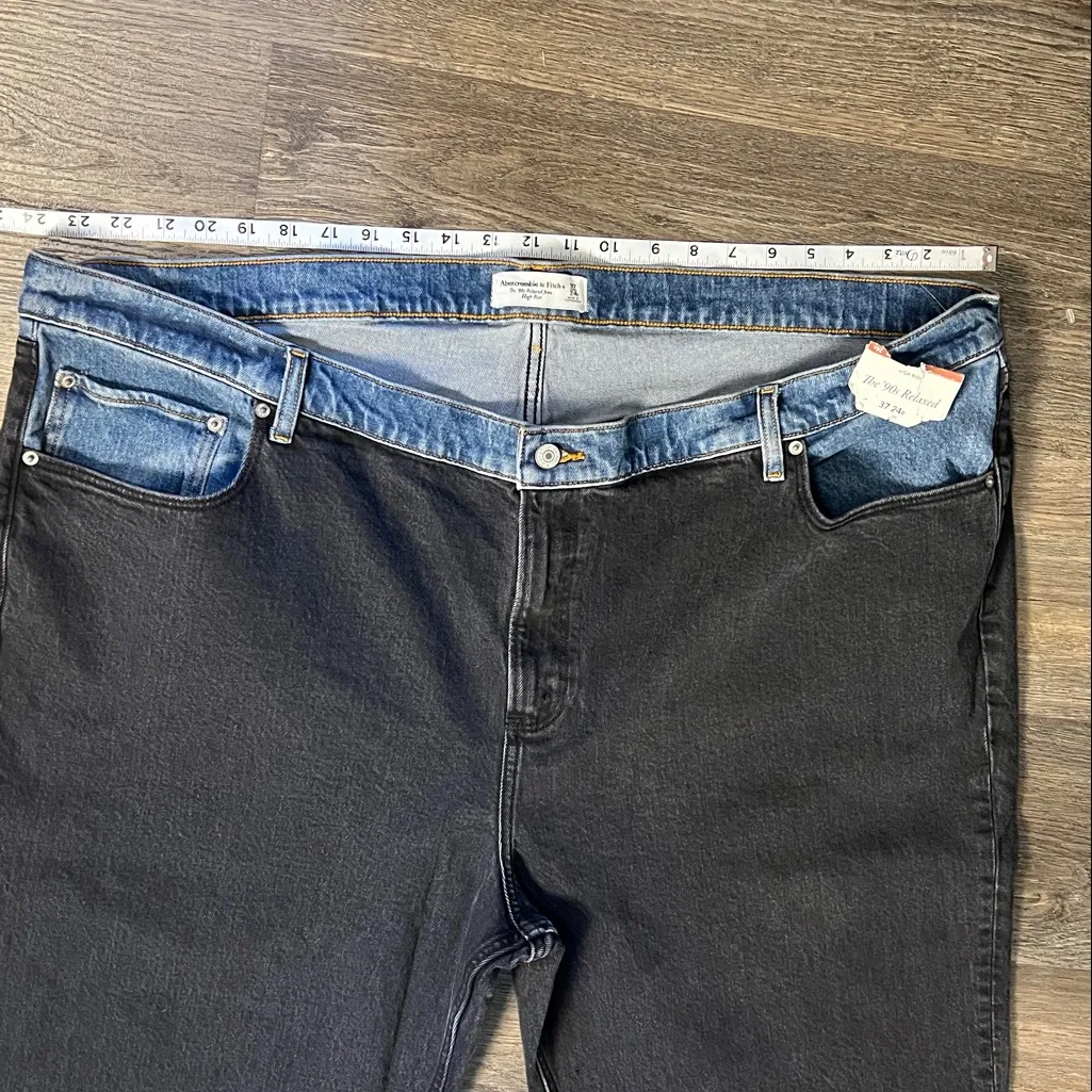 Abercrombie & Fitch Women's High Rise 90s Relaxed Two Tone Jeans 37/24R NEW - Image 7