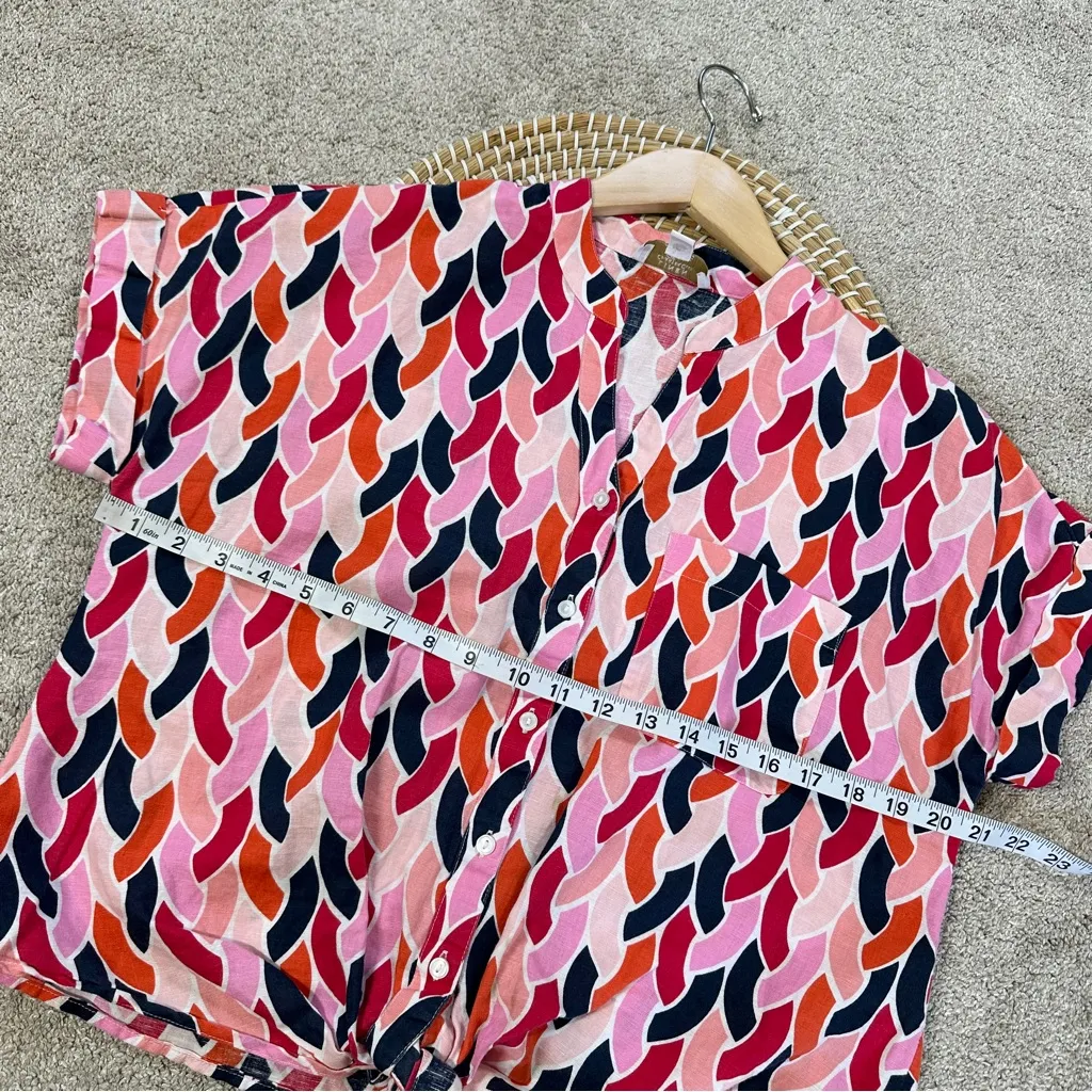 Charter Club Luxury Women’s Linen Cotton V-Neck Top Tie Front Multicolor Size S - Image 13