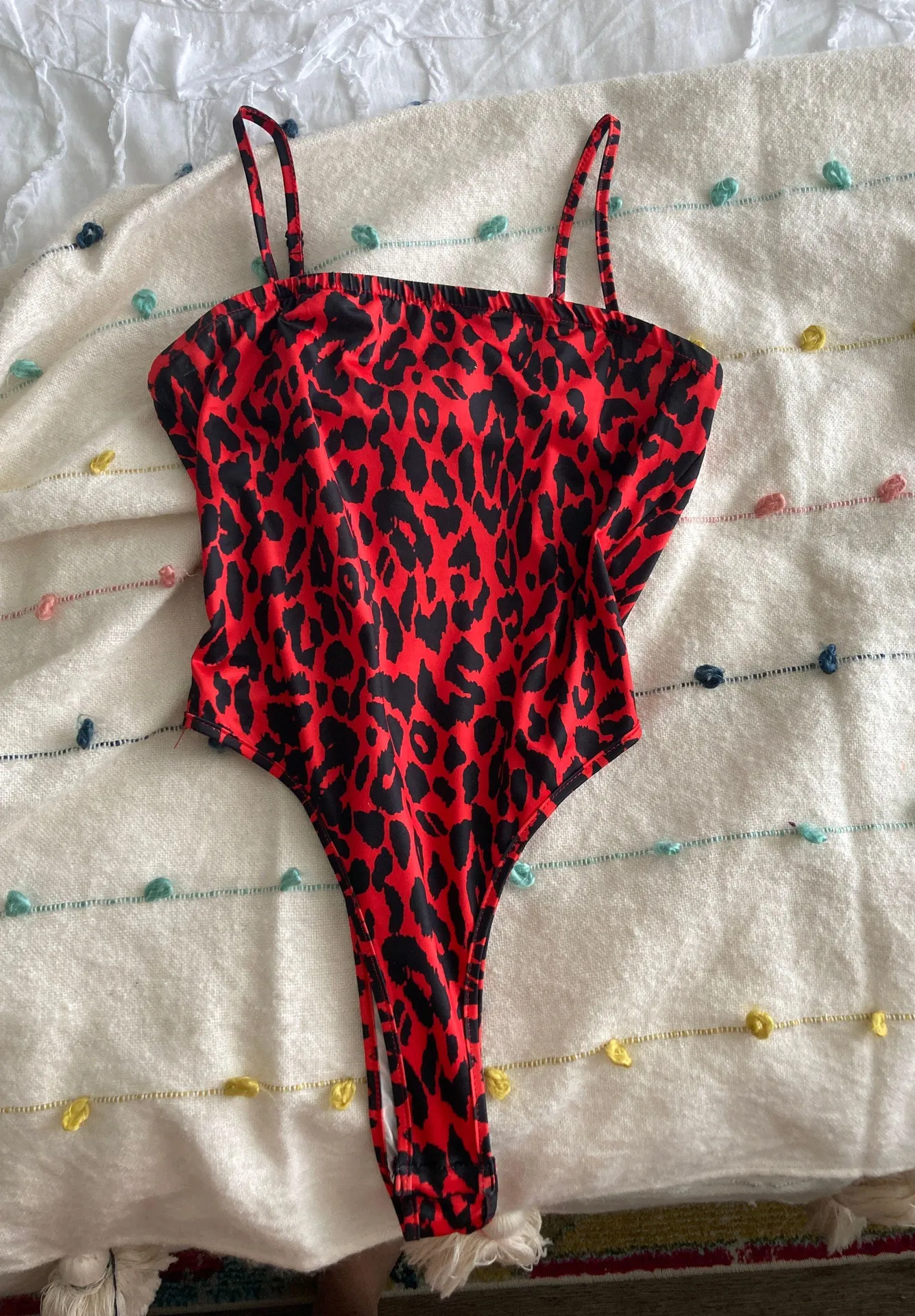Red Leopard Bodysuit Size XS - Image 3