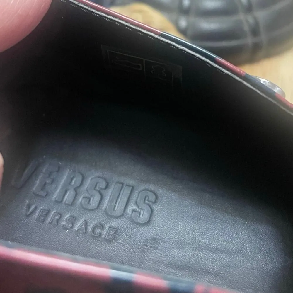 VERSACE VERSUS LEOPARD PRINT WOMEN’S LEATHER PLATFORM 6.5 (37), S100 Black - Image 9