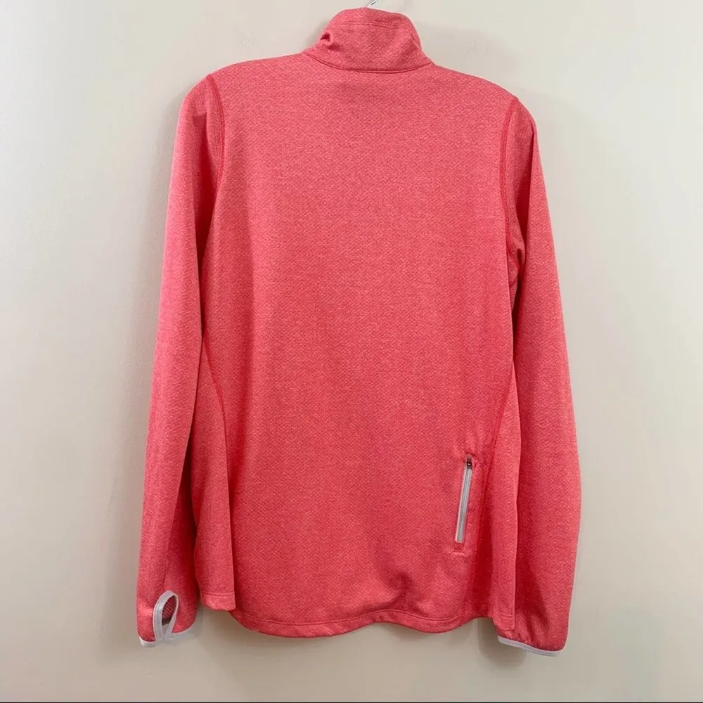 Nike Dri-Fit Red Zip-Up Jacket Gray Trim Detail - Image 10