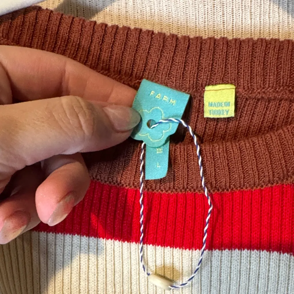 FARM Rio Multicolor Striped Crop Top - Image 2