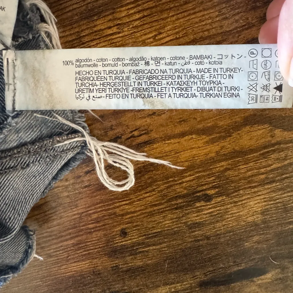 Zara Trendy Distressed Denim Mini Dress Front Zip Sleeveless Bodycon XS - Image 9