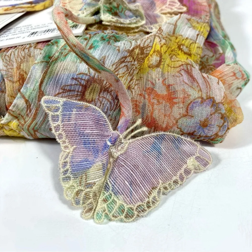 Zimmermann Butterfly Floral Print Top Multi Meadow US 8 NWT - Image 15