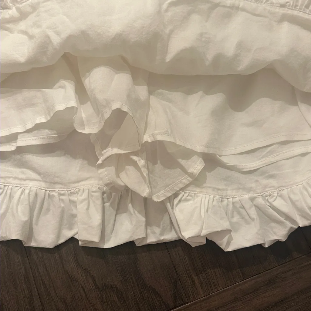 NWT Abercrombie white drop waist bubble hem mini skirt Sz M - Image 5