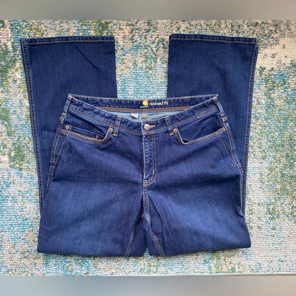 Carhartt women’s relaxed fit bootcut jeans, size 12 - Image 4