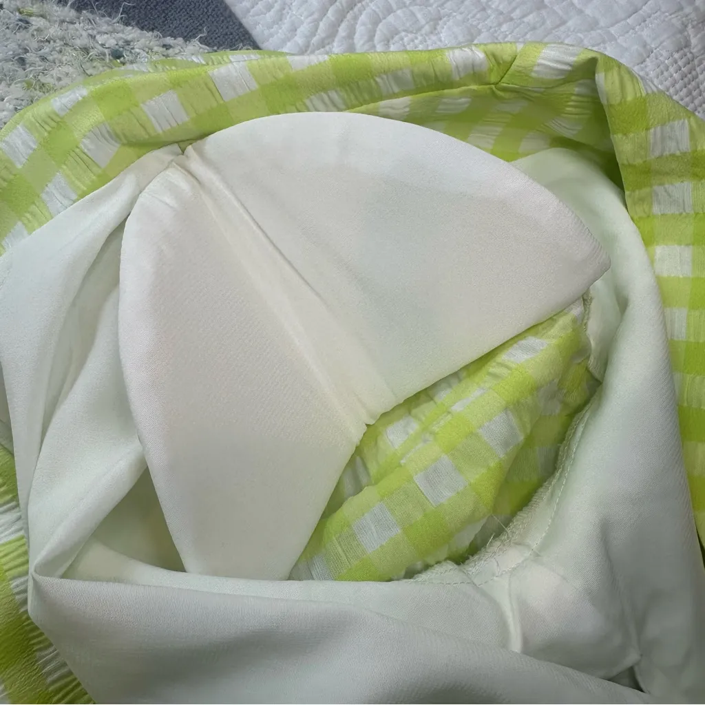 For Love & Lemons Maureen Blazer. Size: XS. NWT. Color: Green and White. - Image 9