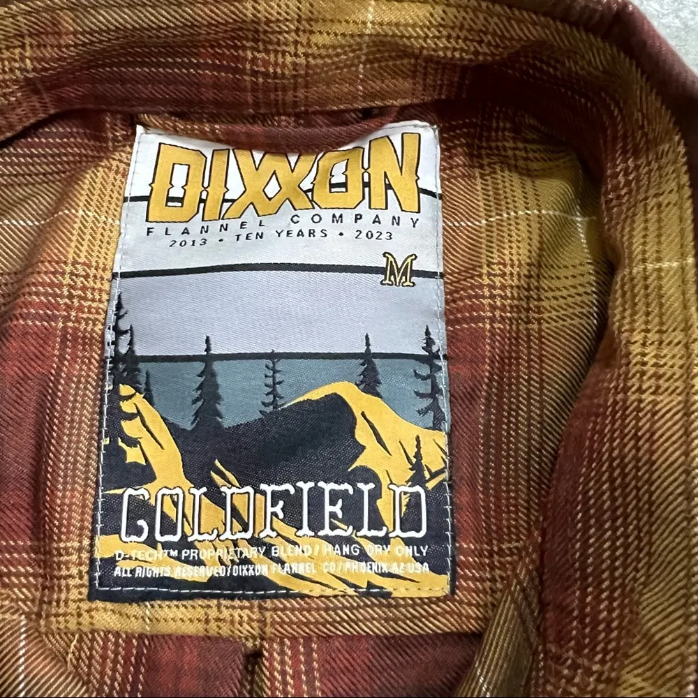 Dixxon Flannel Pearl Snap Goldfield Plaid Long Sleeve Women's Sz M Western Boho Brown Size M - Image 7