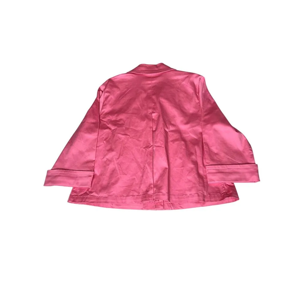 Christopher & Banks womens size L jacket pink button-up pockets Business casual - Image 2