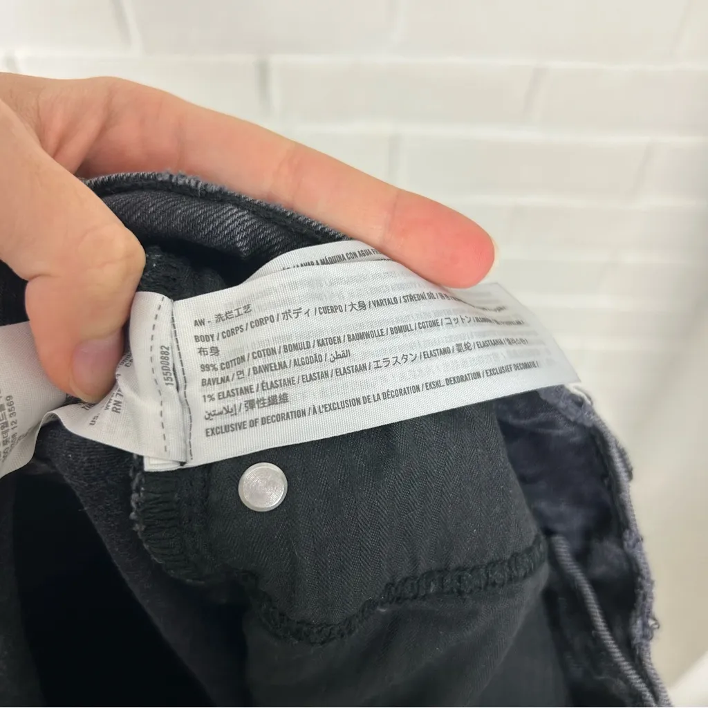 Abercrombie & Fitch The Dad High Rise Washed Black Distressed Jeans Size 29/8 - Image 3