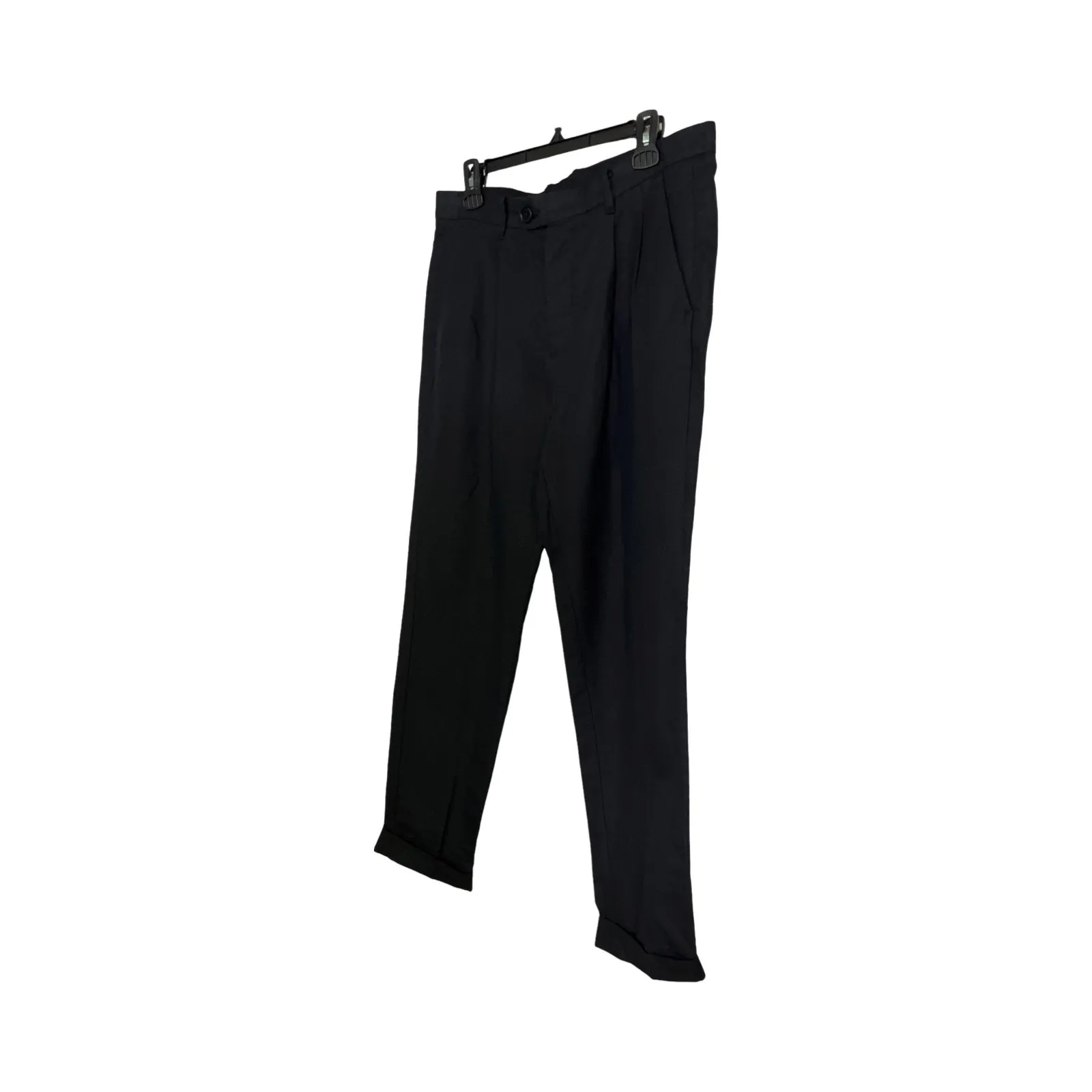 AllSaints Women’s Tapered Cropped Linen Cotton Blend Pants Black 30 - Image 3