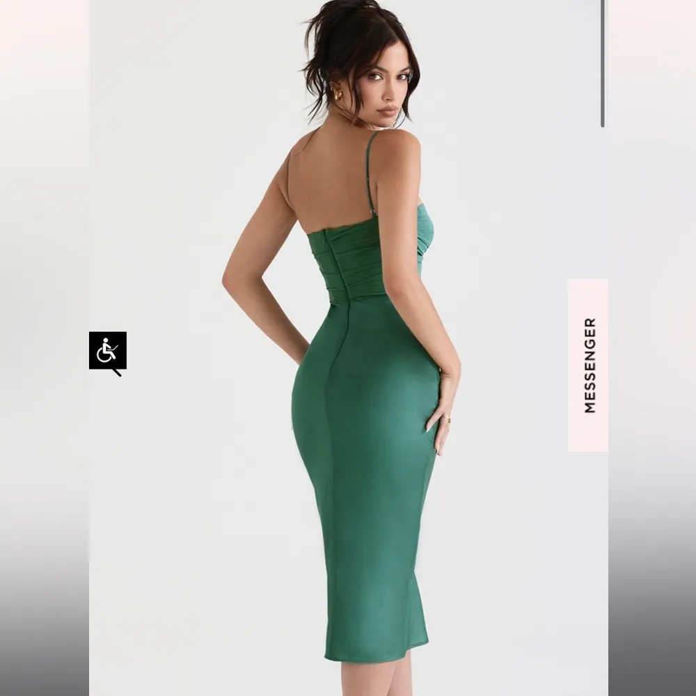 HOUSE OF CB 'Teia' Forest Draped Corset Midi Dress NWOT size XL‎ - Image 4