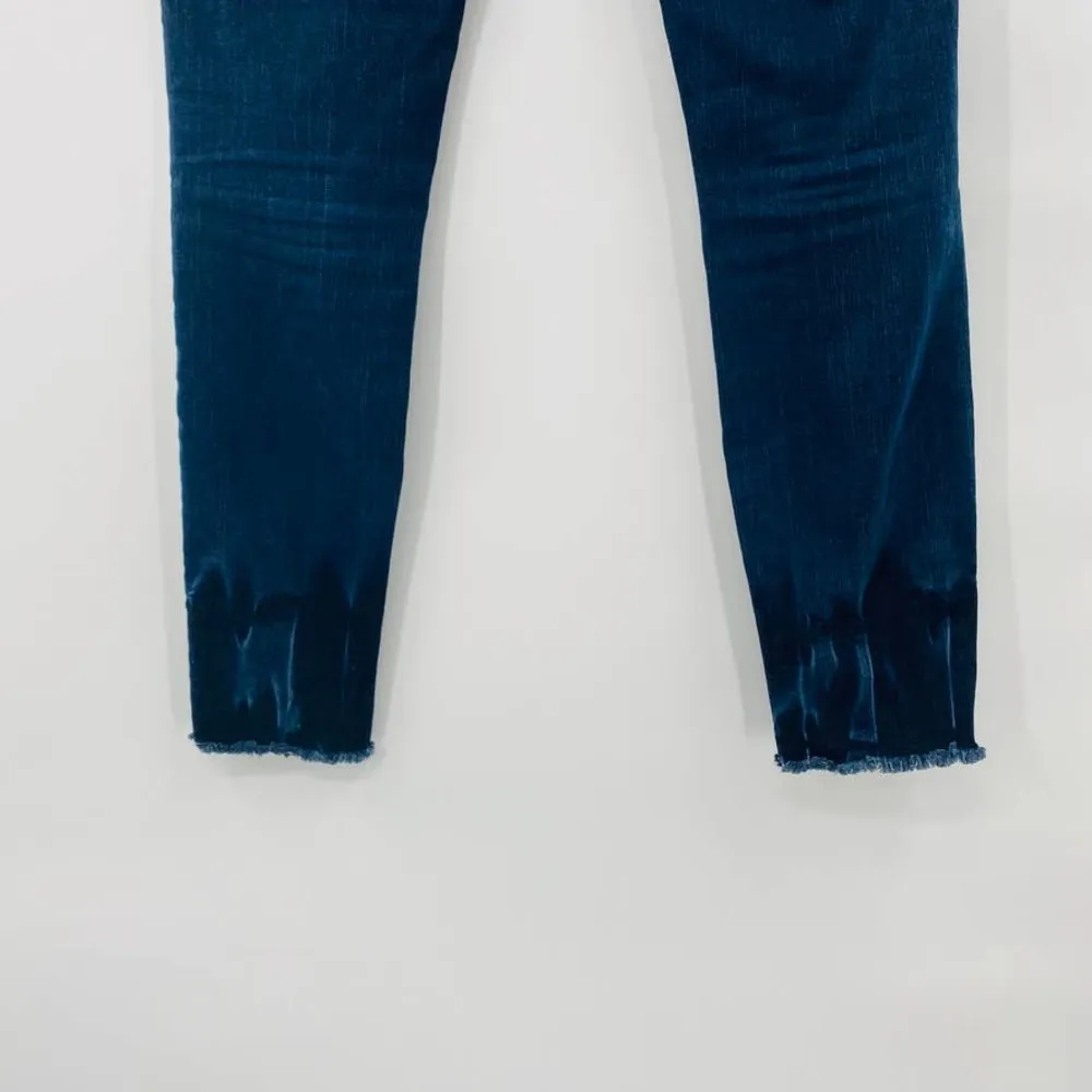 Frame Denim Le Skinny de Jeanne Crop Raw-Edge Jean Busted Knee Faded Thorpe 28 - Image 12