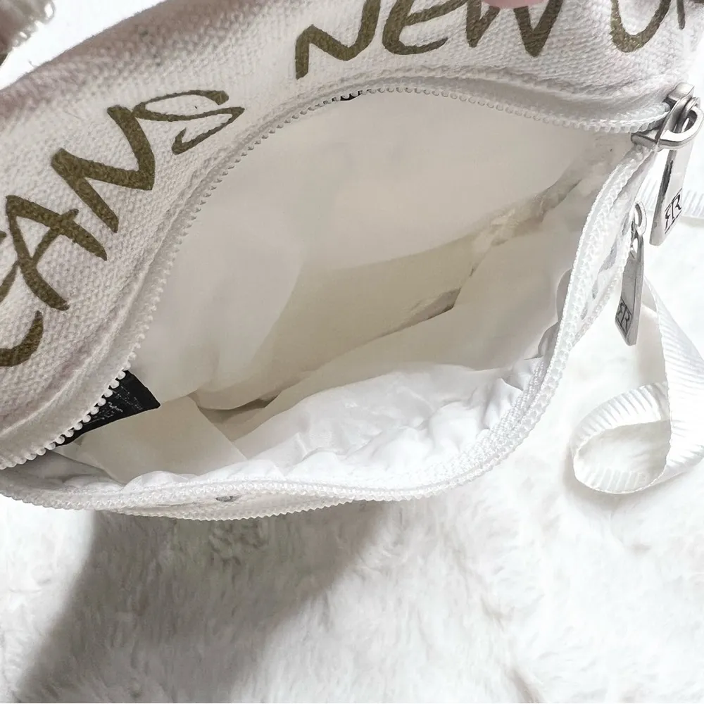 White Silver & Gold New Orleans Travel Passport Crossbody Bag - Image 3