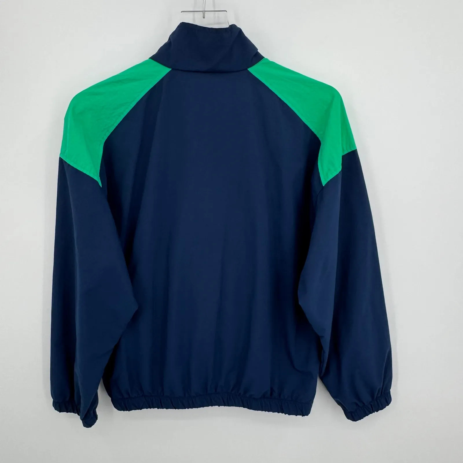 VTG Quantum jacket women's 10 windbreaker pullover mock neck 1/2 zip pocket 80's Blue - Image 4