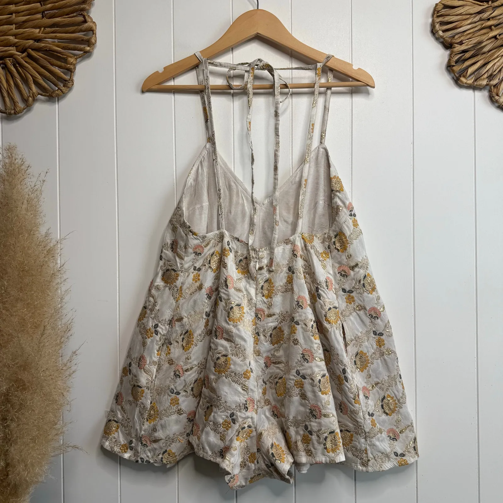 Free People romper floral embroidery one-piece playsuit jumpsuit onesie - Image 4