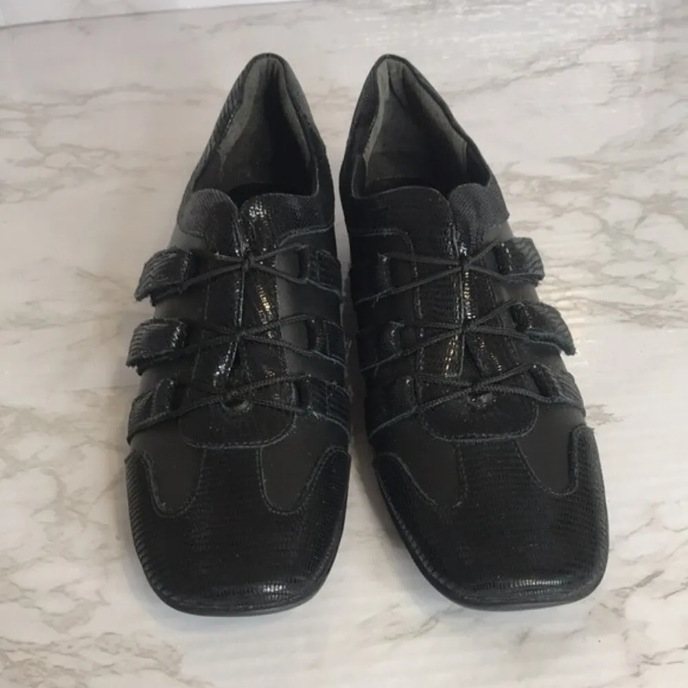 Walking cradles audio leather blank patent lizard print slip on shoes size 8.5 s Black - Image 3
