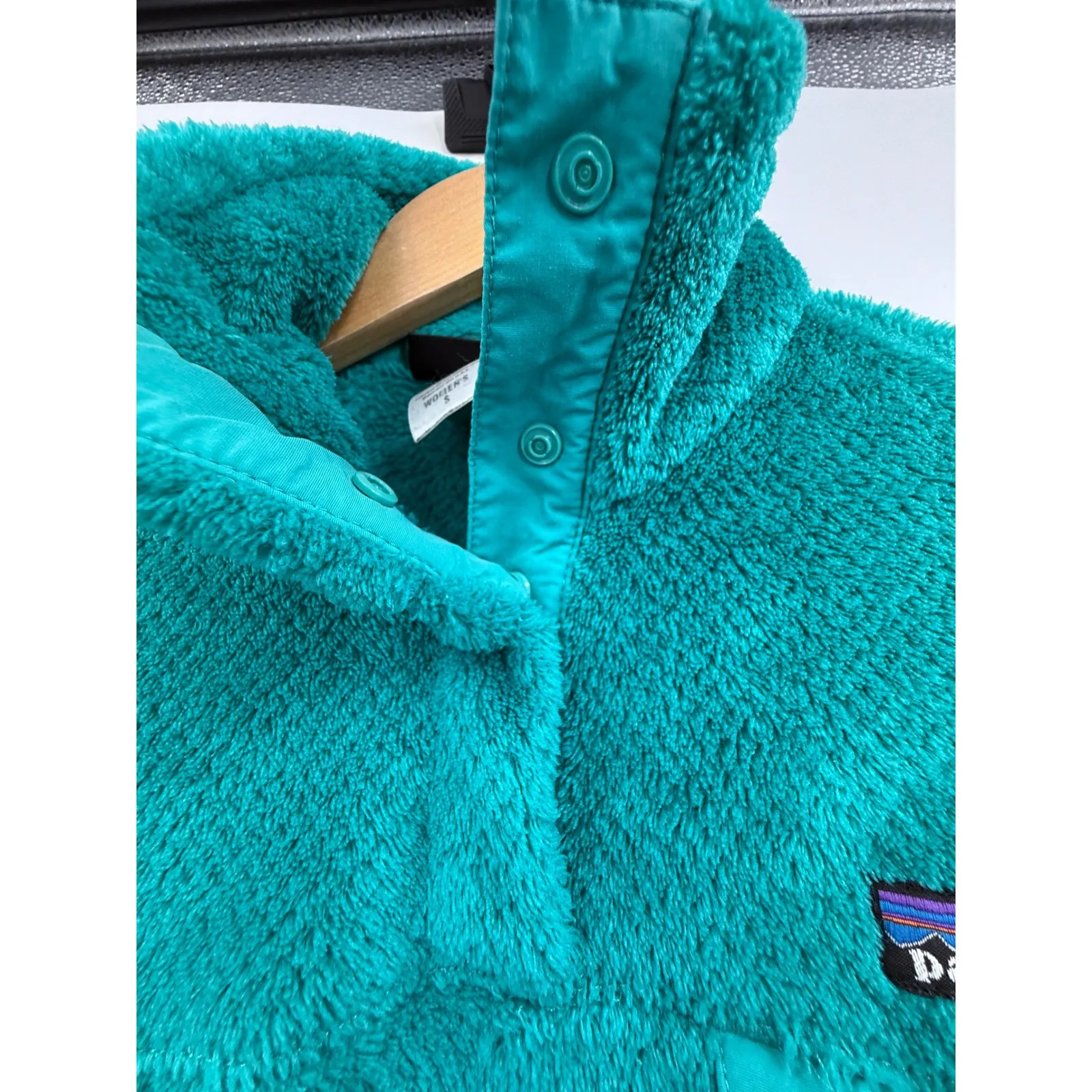 Patagonia Fleece 1/4 Snap Pullover‎ Jacket Teal Womens Small - Image 6