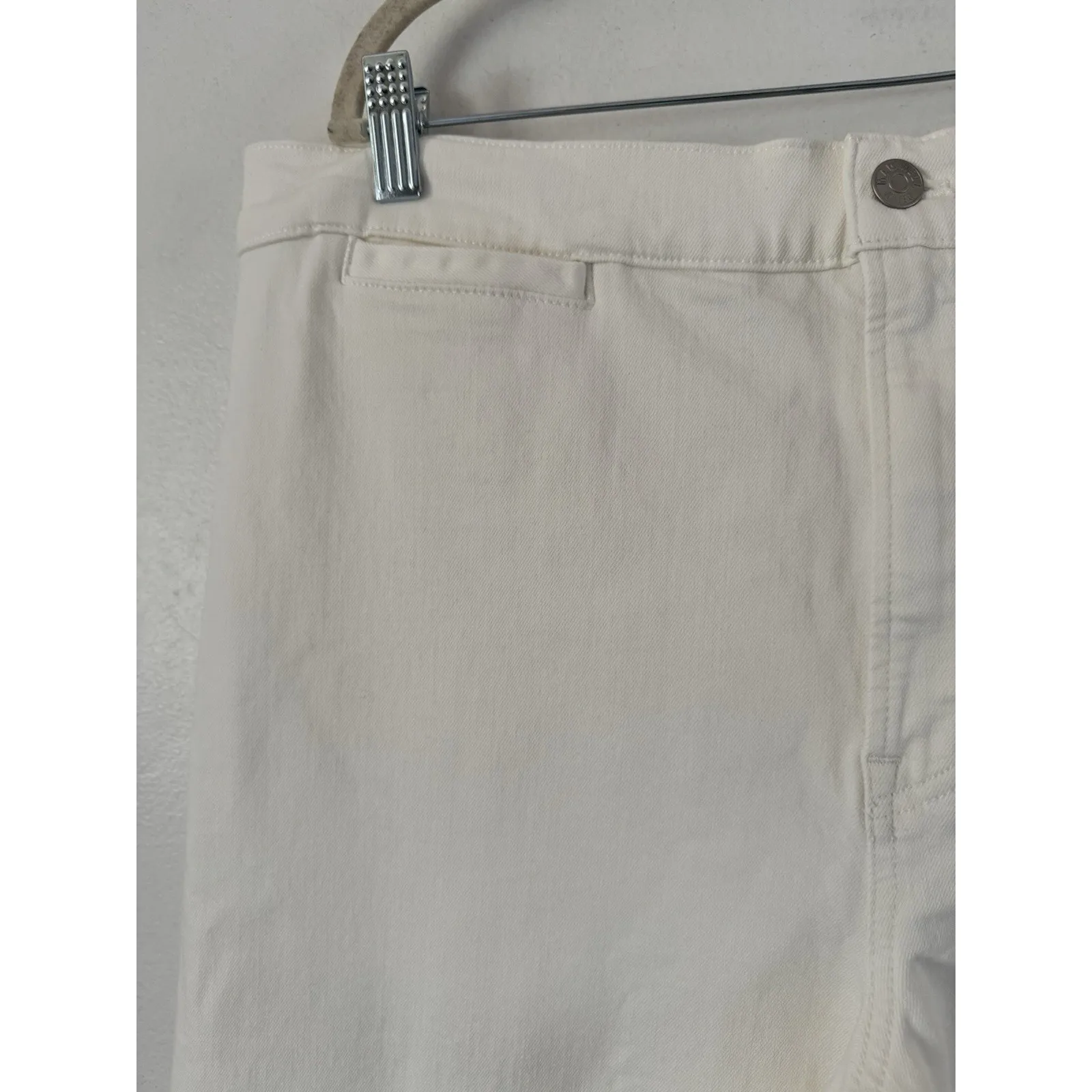 NWT Madewell Emmett Wide Leg Cropped Welt Pocket White Jeans Size 33 - Image 8