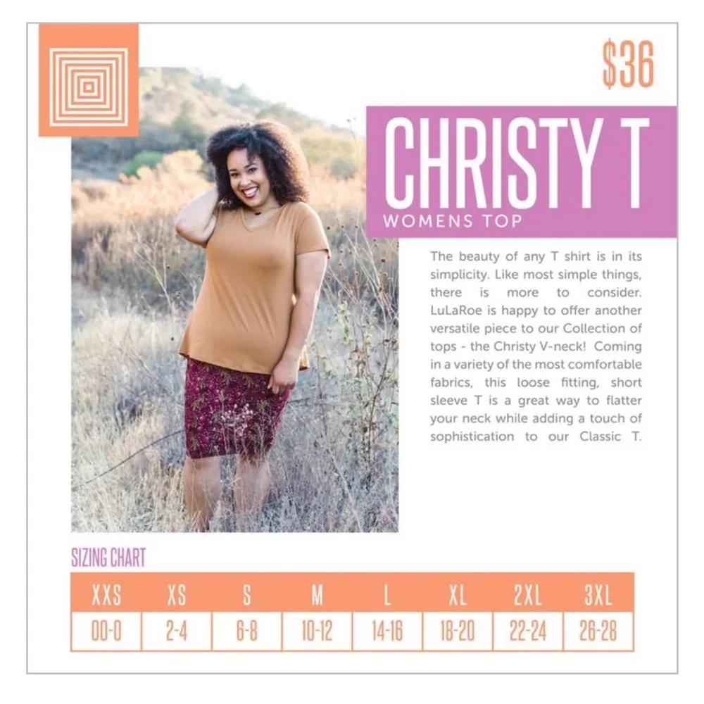 LulaRoe Black and white Christy T V neck t shirt - Image 3