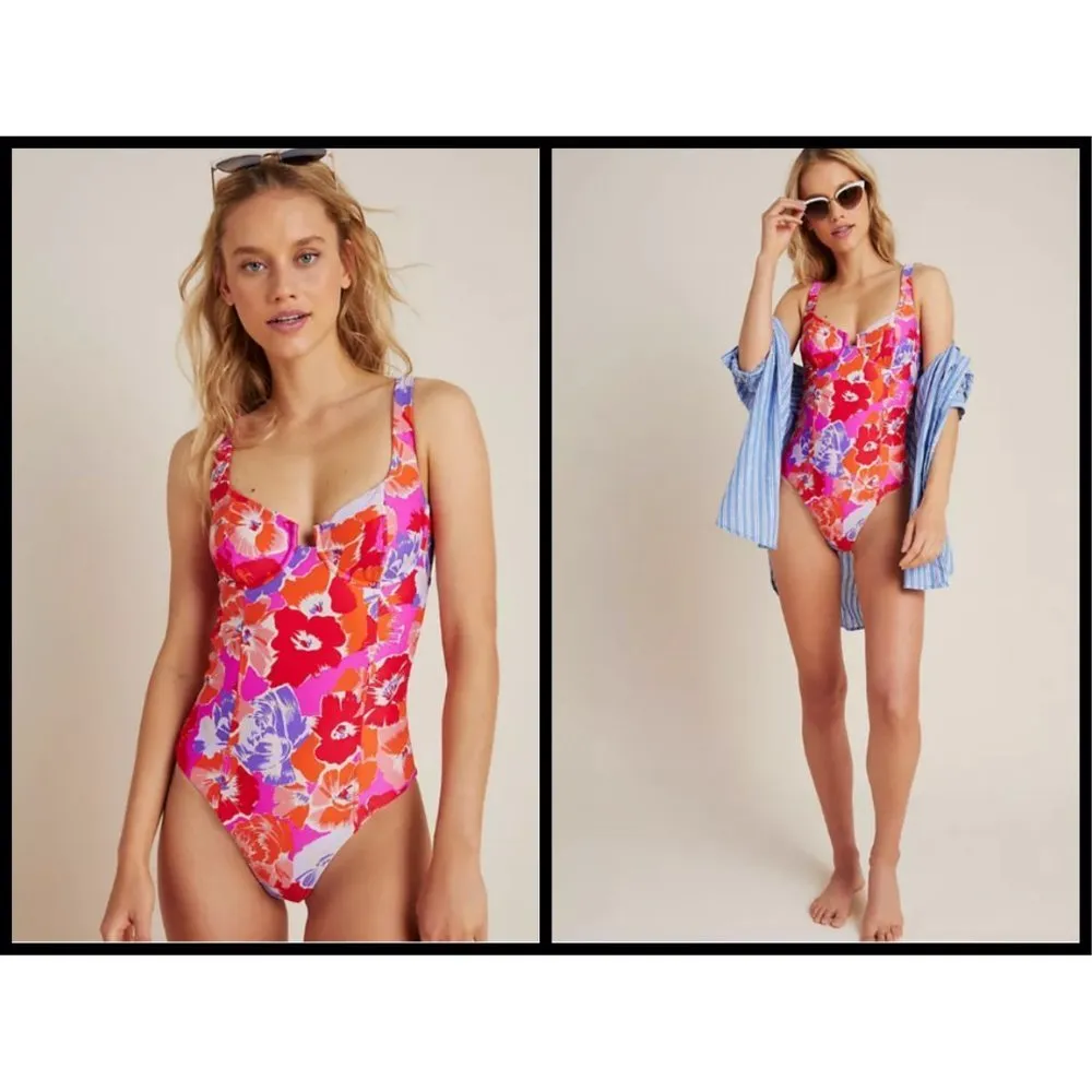 💕L*SPACE💕 Nicolette One Piece Classic Swimsuit Super Bloom Floral Print 6 NWT - Image 4