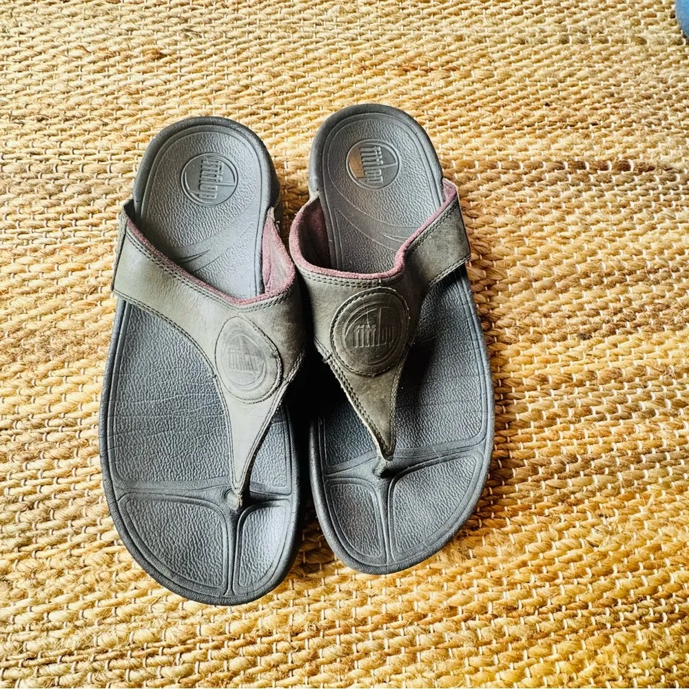 Fit Flop Womens Walkstar Black Slip On Thong Sandals US 7 - Image 5